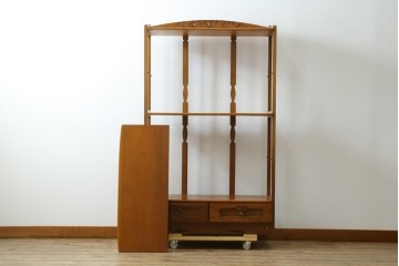 中古　希少な廃番品　吉川商事(D&A YOSHIKAWA)　モック工芸　葡萄園シリーズの引き出し付きブックシェルフ　(R-085805)
