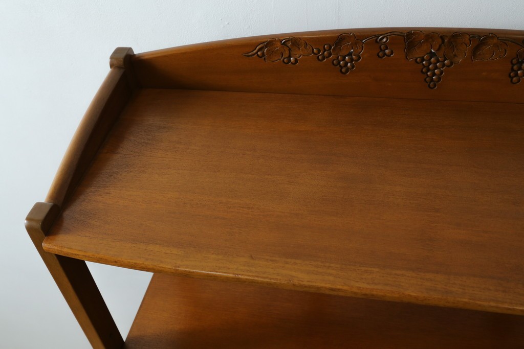中古　希少な廃番品　吉川商事(D&A YOSHIKAWA)　モック工芸　葡萄園シリーズの引き出し付きブックシェルフ　(R-085805)