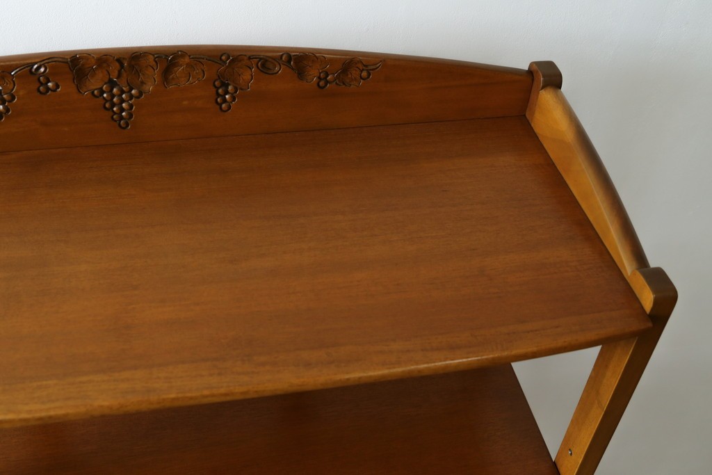 中古　希少な廃番品　吉川商事(D&A YOSHIKAWA)　モック工芸　葡萄園シリーズの引き出し付きブックシェルフ　(R-085805)