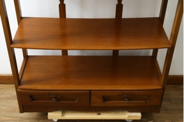 中古　希少な廃番品　吉川商事(D&A YOSHIKAWA)　モック工芸　葡萄園シリーズの引き出し付きブックシェルフ　(R-085805)