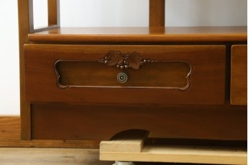 中古　希少な廃番品　吉川商事(D&A YOSHIKAWA)　モック工芸　葡萄園シリーズの引き出し付きブックシェルフ　(R-085805)