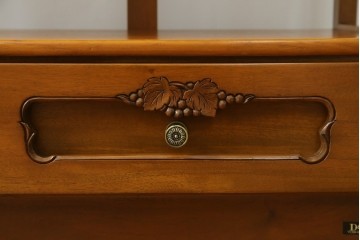中古　希少な廃番品　吉川商事(D&A YOSHIKAWA)　モック工芸　葡萄園シリーズの引き出し付きブックシェルフ　(R-085805)