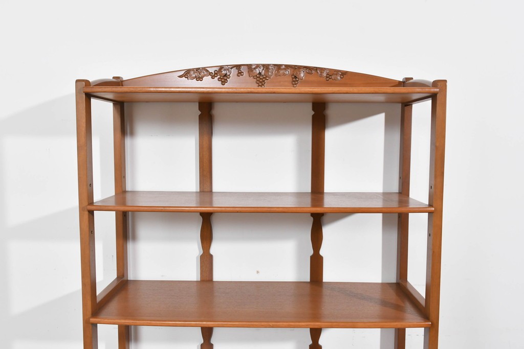 中古　希少な廃番品　吉川商事(D&A YOSHIKAWA)　モック工芸　葡萄園シリーズの引き出し付きブックシェルフ　(R-085805)