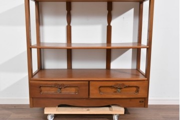 中古　希少な廃番品　吉川商事(D&A YOSHIKAWA)　モック工芸　葡萄園シリーズの引き出し付きブックシェルフ　(R-085805)