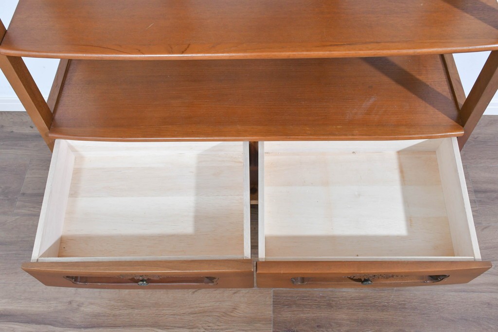 中古　希少な廃番品　吉川商事(D&A YOSHIKAWA)　モック工芸　葡萄園シリーズの引き出し付きブックシェルフ　(R-085805)