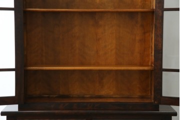 中古　美品　松本民芸家具　格子戸の意匠が上品なA型食器棚　定価約66万円　(R-085808)