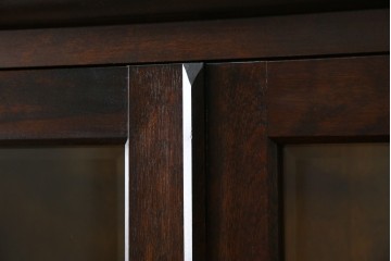 中古　美品　松本民芸家具　格子戸の意匠が上品なA型食器棚　定価約66万円　(R-085808)