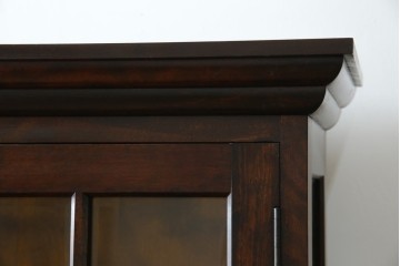 中古　美品　松本民芸家具　格子戸の意匠が上品なA型食器棚　定価約66万円　(R-085808)