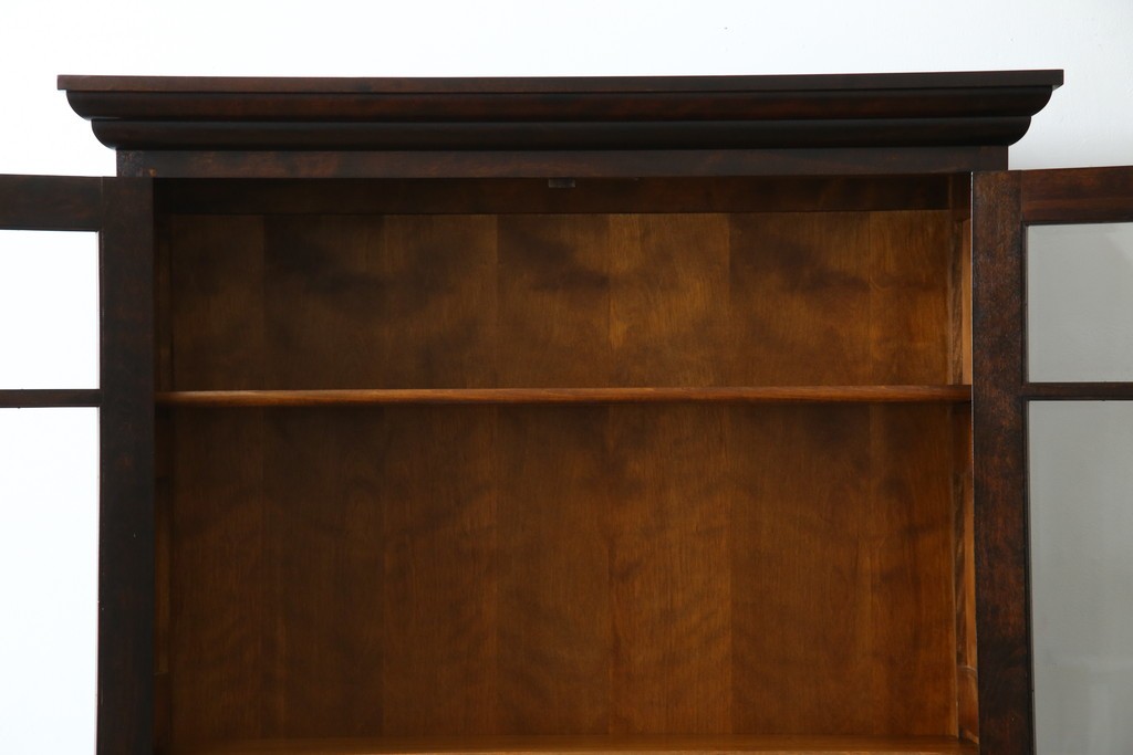 中古　美品　松本民芸家具　格子戸の意匠が上品なA型食器棚　定価約66万円　(R-085808)