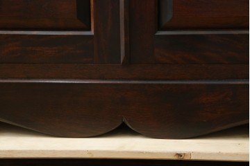 中古　美品　松本民芸家具　格子戸の意匠が上品なA型食器棚　定価約66万円　(R-085808)