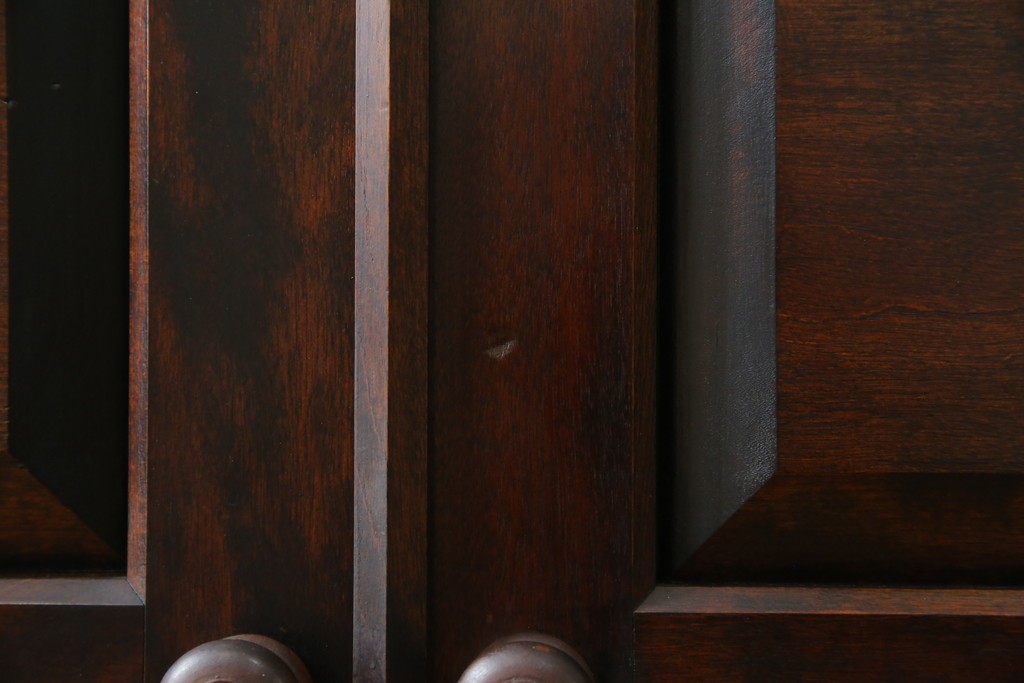 中古　美品　松本民芸家具　格子戸の意匠が上品なA型食器棚　定価約66万円　(R-085808)