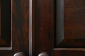 中古　美品　松本民芸家具　格子戸の意匠が上品なA型食器棚　定価約66万円　(R-085808)