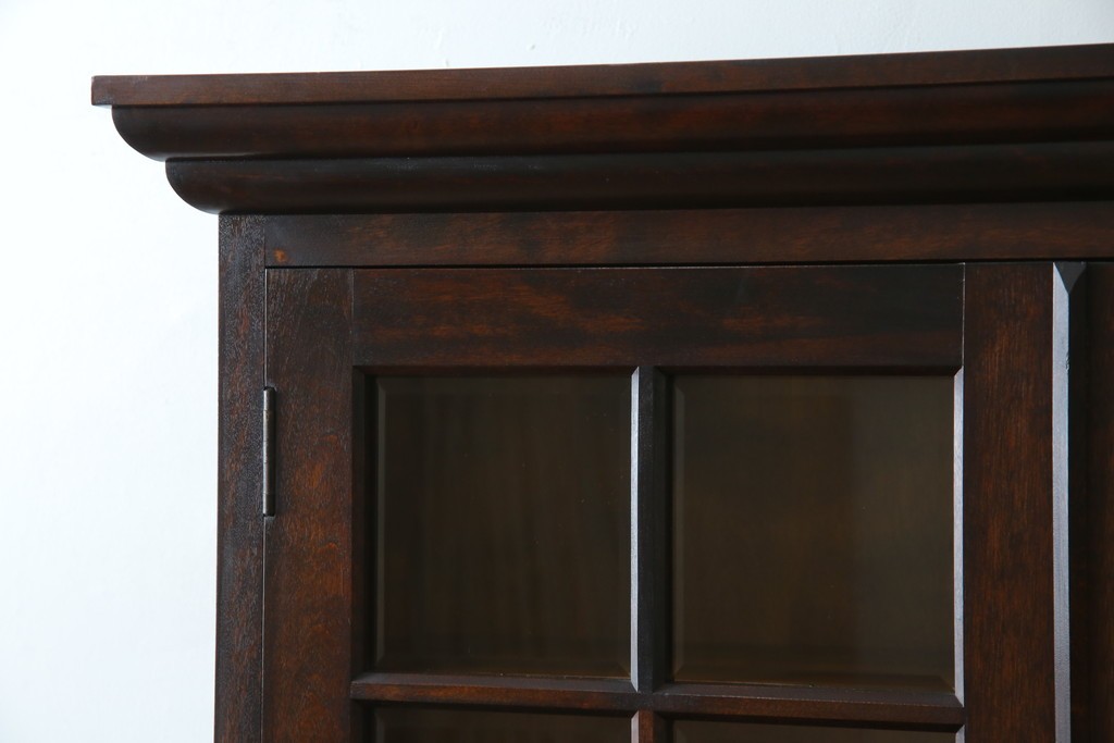 中古　美品　松本民芸家具　格子戸の意匠が上品なA型食器棚　定価約66万円　(R-085808)