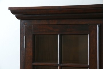 中古　美品　松本民芸家具　格子戸の意匠が上品なA型食器棚　定価約66万円　(R-085808)