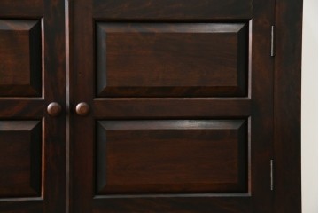 中古　美品　松本民芸家具　格子戸の意匠が上品なA型食器棚　定価約66万円　(R-085808)