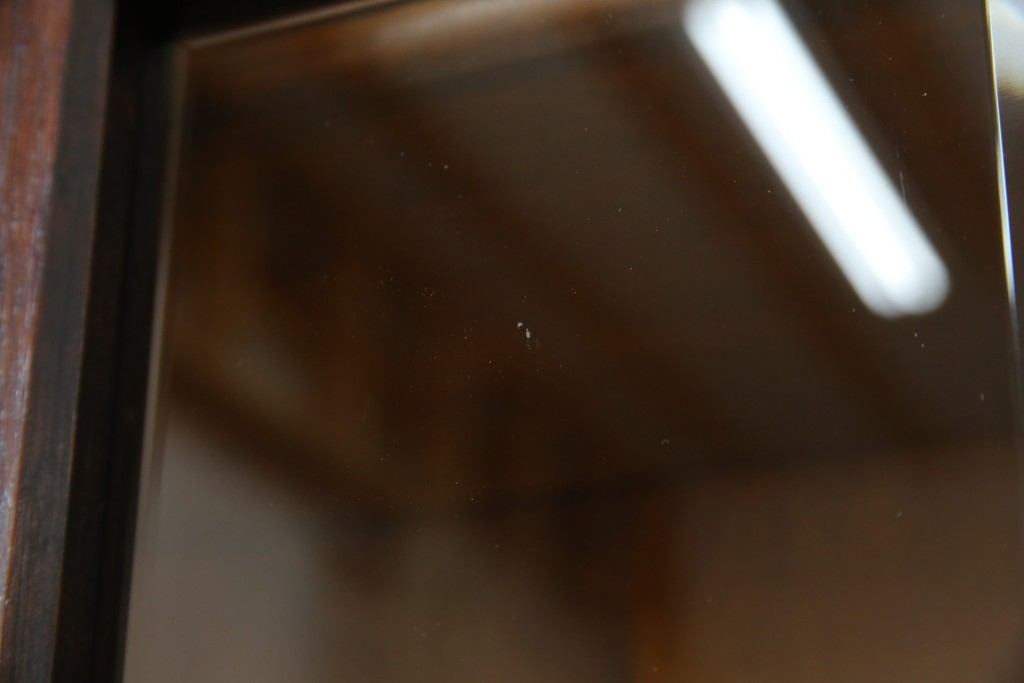 中古　美品　松本民芸家具　格子戸の意匠が上品なA型食器棚　定価約66万円　(R-085808)