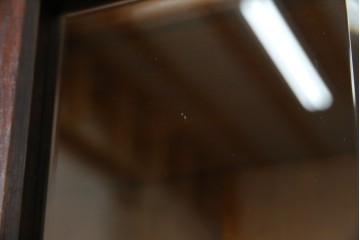 中古　美品　松本民芸家具　格子戸の意匠が上品なA型食器棚　定価約66万円　(R-085808)