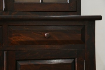 中古　美品　松本民芸家具　格子戸の意匠が上品なA型食器棚　定価約66万円　(R-085808)