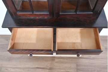 中古　美品　松本民芸家具　格子戸の意匠が上品なA型食器棚　定価約66万円　(R-085808)