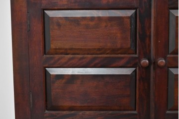 中古　美品　松本民芸家具　格子戸の意匠が上品なA型食器棚　定価約66万円　(R-085808)