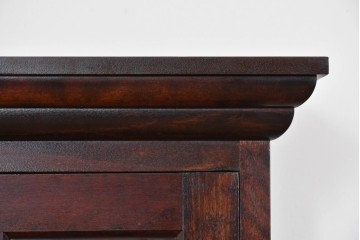 中古　美品　松本民芸家具　格子戸の意匠が上品なA型食器棚　定価約66万円　(R-085808)