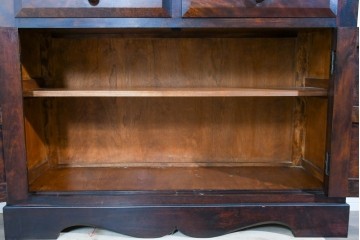 中古　美品　松本民芸家具　格子戸の意匠が上品なA型食器棚　定価約66万円　(R-085808)