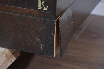 中古　美品　飛騨産業　キツツキ　挽物柱がアクセントの縦型キャビネット　(R-085809)