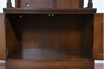 中古　美品　飛騨産業　キツツキ　挽物柱がアクセントの縦型キャビネット　(R-085809)