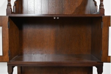 中古　美品　飛騨産業　キツツキ　挽物柱がアクセントの縦型キャビネット　(R-085809)