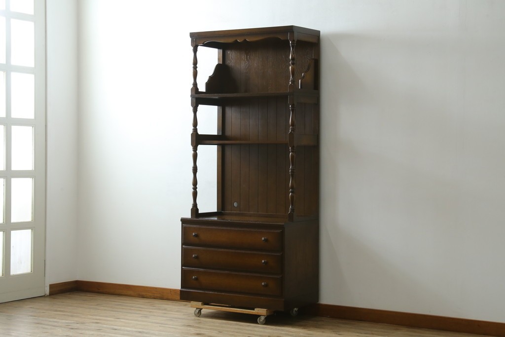 中古　美品　飛騨産業　キツツキ　ディスプレイと収納を両立するシェルフ　(R-085810)