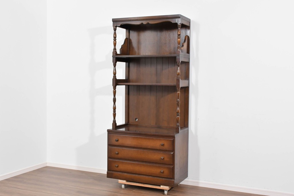 中古　美品　飛騨産業　キツツキ　ディスプレイと収納を両立するシェルフ　(R-085810)