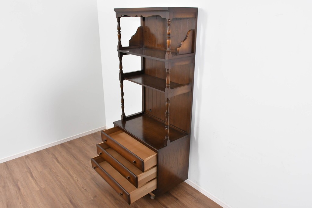 中古　美品　飛騨産業　キツツキ　ディスプレイと収納を両立するシェルフ　(R-085810)