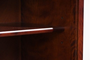 中古　美品　国産民芸家具　カバ材の木味を楽しめる二段重ね水屋箪笥食器棚　(R-085811)