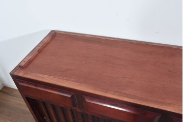 《天板取り付け加工費込み》　中古　美品　国産民芸家具　カバ材の木味を楽しめる水屋箪笥サイドボード　(R-085813)