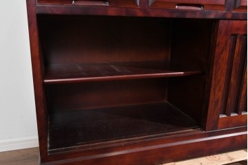 《天板取り付け加工費込み》　中古　美品　国産民芸家具　カバ材の木味を楽しめる水屋箪笥サイドボード　(R-085813)