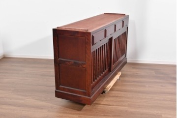 《天板取り付け加工費込み》　中古　美品　国産民芸家具　カバ材の木味を楽しめる水屋箪笥サイドボード　(R-085813)