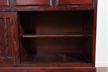 《天板取り付け加工費込み》　中古　美品　国産民芸家具　カバ材の木味を楽しめる水屋箪笥サイドボード　(R-085813)