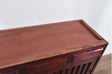 《天板取り付け加工費込み》　中古　美品　国産民芸家具　カバ材の木味を楽しめる水屋箪笥サイドボード　(R-085813)