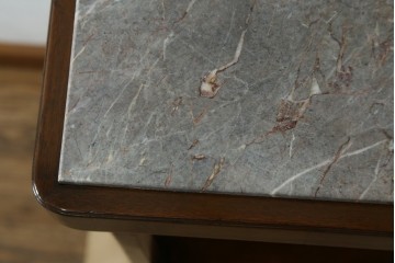 イギリスヴィンテージ　上手物!!　マホガニー材　石天板が特徴的な作りの良い花台　(R-085814)