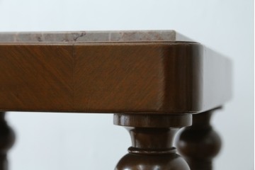 イギリスヴィンテージ　上手物!!　マホガニー材　石天板が特徴的な作りの良い花台　(R-085814)