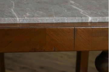 イギリスヴィンテージ　上手物!!　マホガニー材　石天板が特徴的な作りの良い花台　(R-085814)