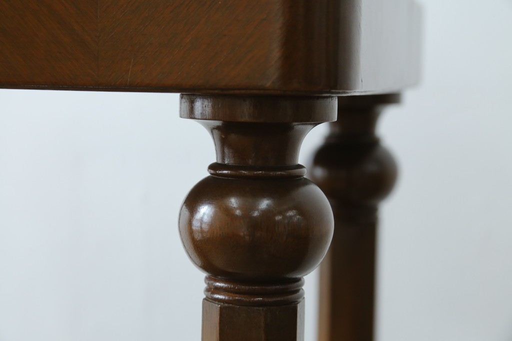 イギリスヴィンテージ　上手物!!　マホガニー材　石天板が特徴的な作りの良い花台　(R-085814)