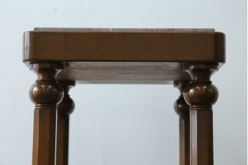 イギリスヴィンテージ　上手物!!　マホガニー材　石天板が特徴的な作りの良い花台　(R-085814)