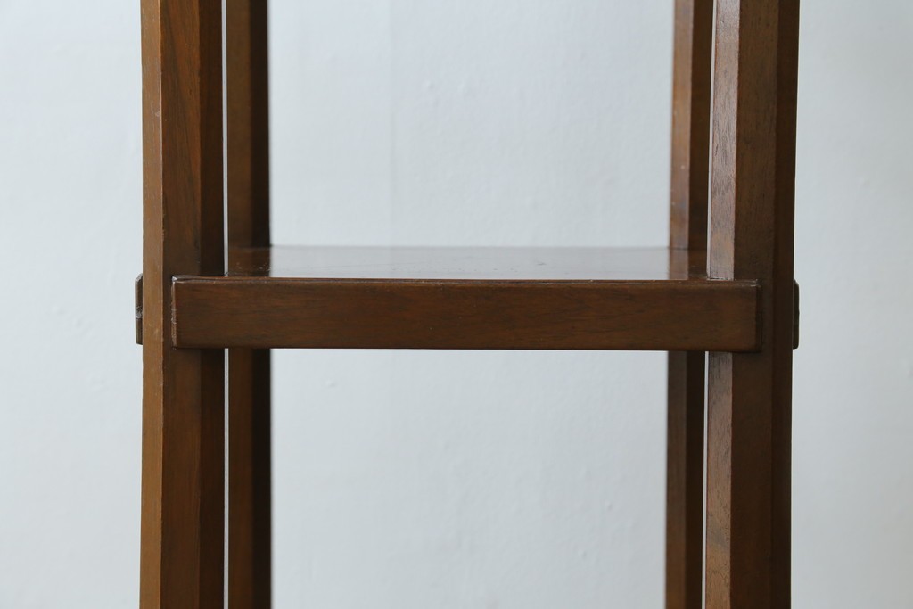 イギリスヴィンテージ　上手物!!　マホガニー材　石天板が特徴的な作りの良い花台　(R-085814)