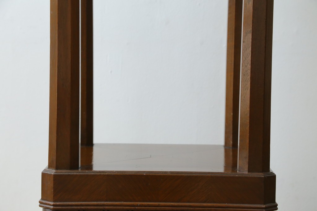 イギリスヴィンテージ　上手物!!　マホガニー材　石天板が特徴的な作りの良い花台　(R-085814)