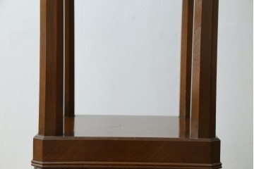 イギリスヴィンテージ　上手物!!　マホガニー材　石天板が特徴的な作りの良い花台　(R-085814)