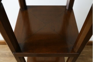 イギリスヴィンテージ　上手物!!　マホガニー材　石天板が特徴的な作りの良い花台　(R-085814)