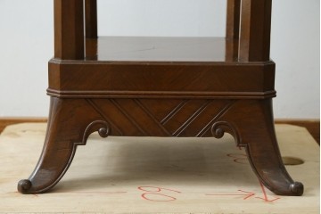 イギリスヴィンテージ　上手物!!　マホガニー材　石天板が特徴的な作りの良い花台　(R-085814)