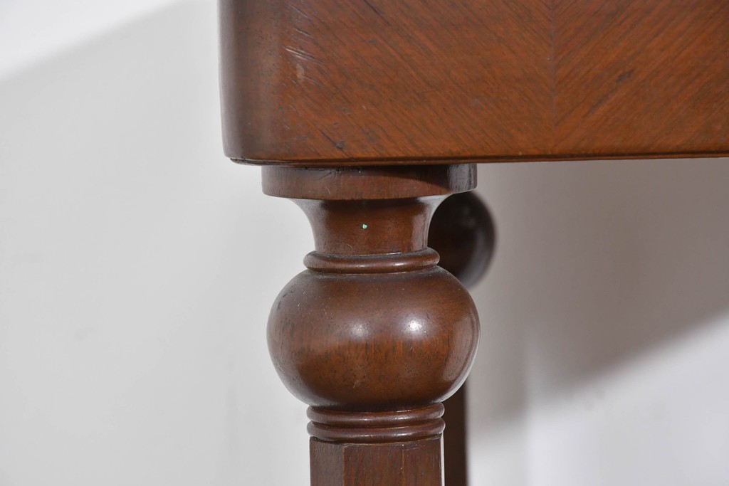 イギリスヴィンテージ　上手物!!　マホガニー材　石天板が特徴的な作りの良い花台　(R-085814)