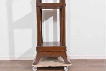 イギリスヴィンテージ　上手物!!　マホガニー材　石天板が特徴的な作りの良い花台　(R-085814)